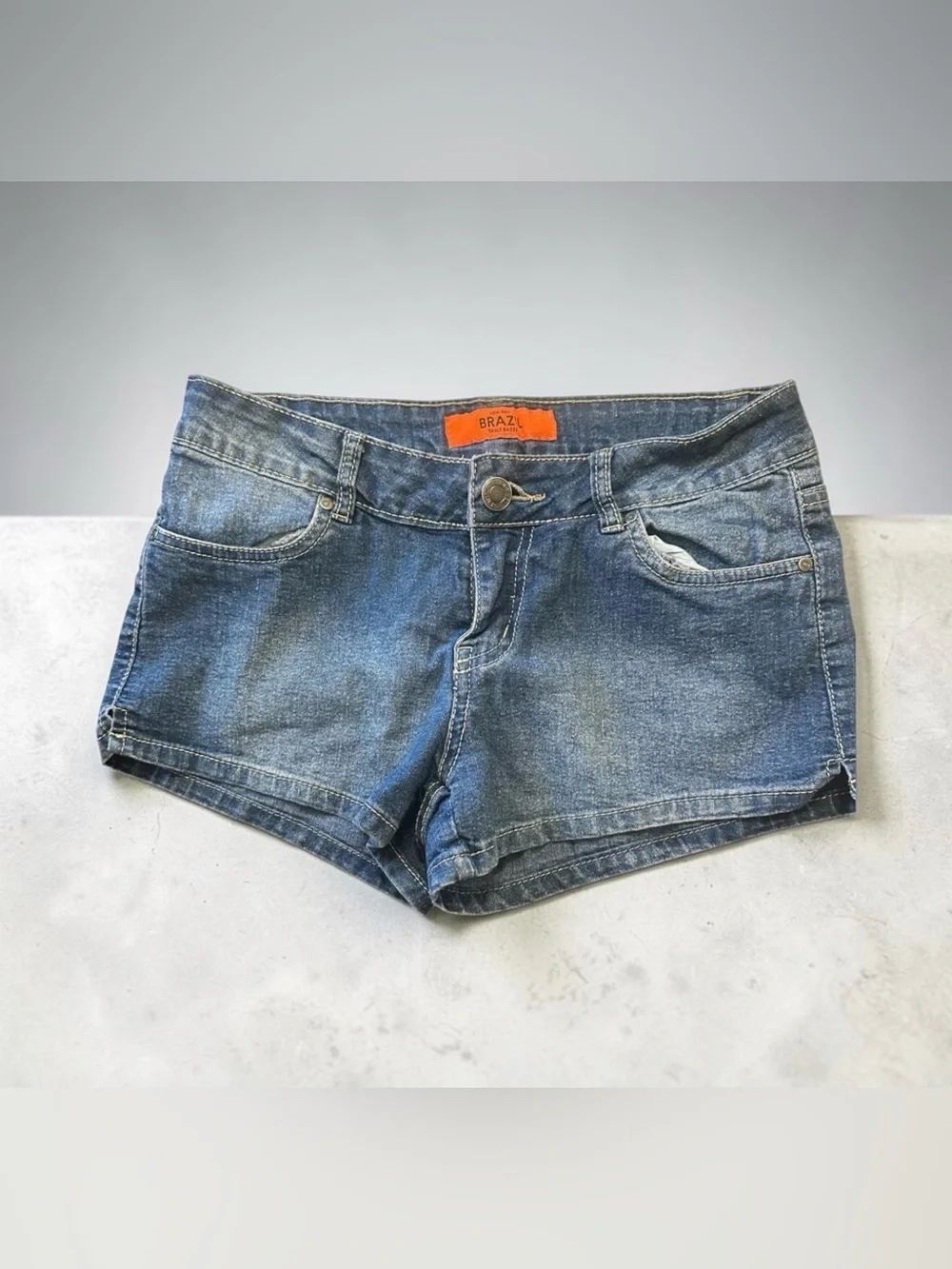 Brazil Women's low rise Y2K Blue Denim Shorts